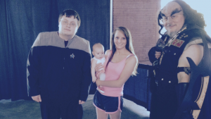 PO3 Andrew Trout, my daughter and grand daughter, Karmyn